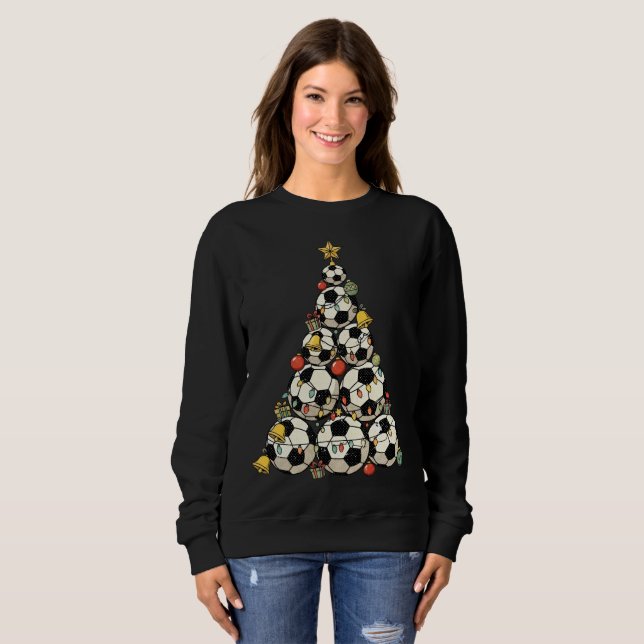 Soccer Christmas Tree T Shirt (Hel framsida)