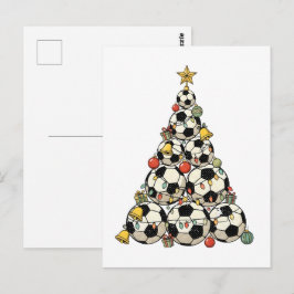 Soccer Christmas Tree Vykort