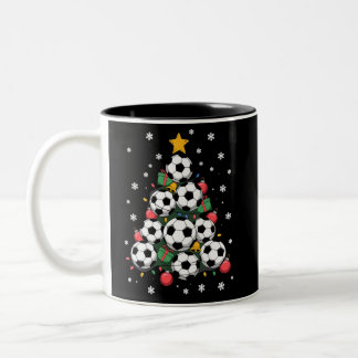 Soccer Christmas Tree Xmas Player Sports Lover Två-Tonad Mugg