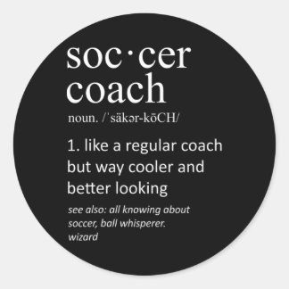 Soccer Coach Definition Sports Funny Trainer  Runt Klistermärke