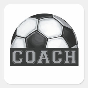 Soccer Coach Fyrkantigt Klistermärke