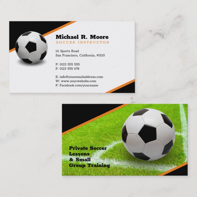 Soccer Coach | Idrottsgåvor Visitkort (Fram/baksida)