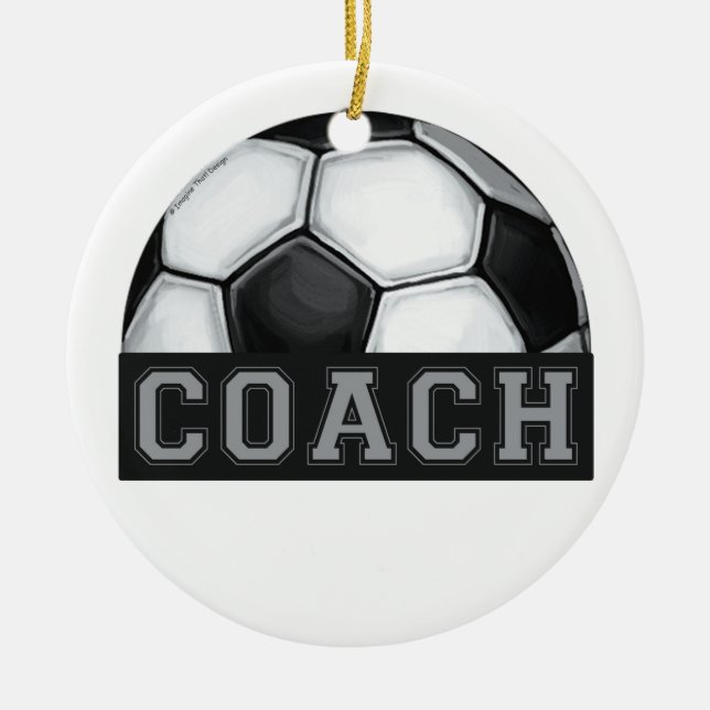 Soccer Coach Julgransprydnad Keramik (Framsidan)