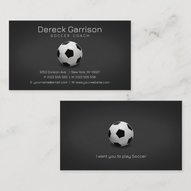 Soccer Coach | Professionell Sports Visitkort (Fram/baksida)