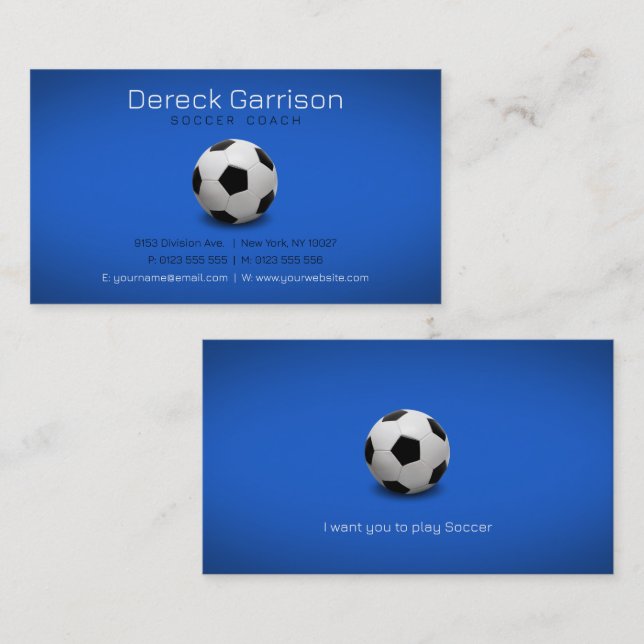Soccer Coach | Professionell Sports Visitkort (Fram/baksida)