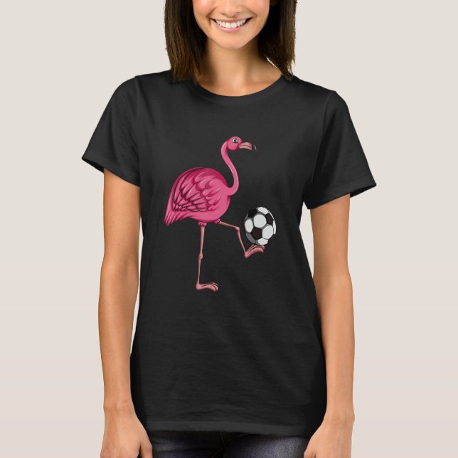 Soccer Coach Soccer Player Pink Flamingo Soccer T Shirt (Framsida)