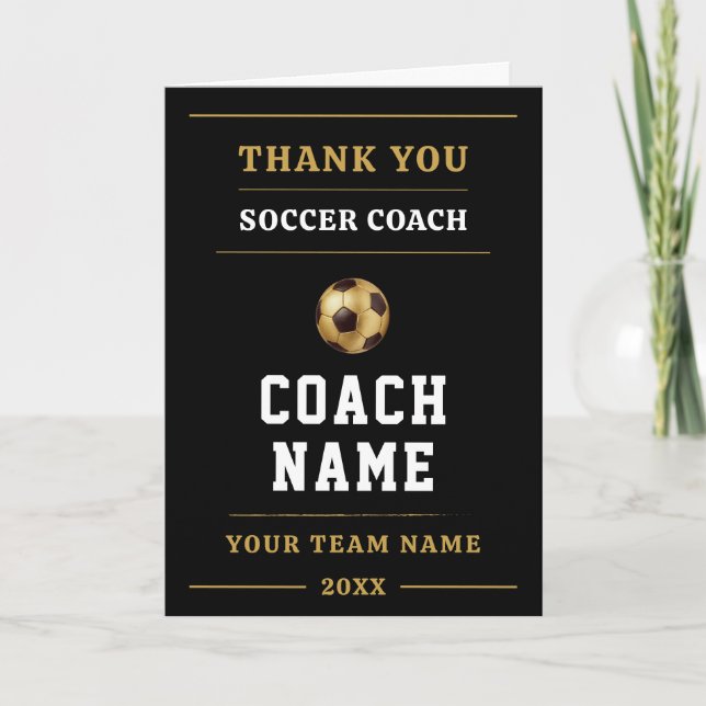Soccer Coach Team Appreciation Gift Tack Kort (Framsida)