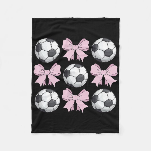 Soccer Coquette Bow Cute Soccer Graphic For Girls  Fleecefilt (Framsidan)