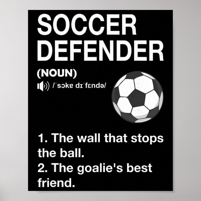 Soccer Defender Definition Soccer Player Footbyll  Poster (Framsidan)