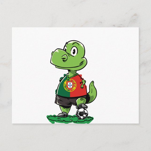 Soccer Dinosaur Portugal Vykort (Framsida)