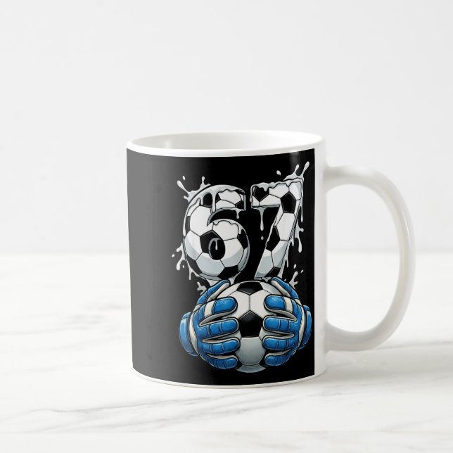 Soccer Drip Number 67 Boys Soccer Goalkeeper 67  Kaffemugg (Höger)
