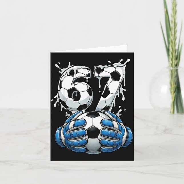 Soccer Drip Number 67 Boys Soccer Goalkeeper 67  Kort (Framsida)