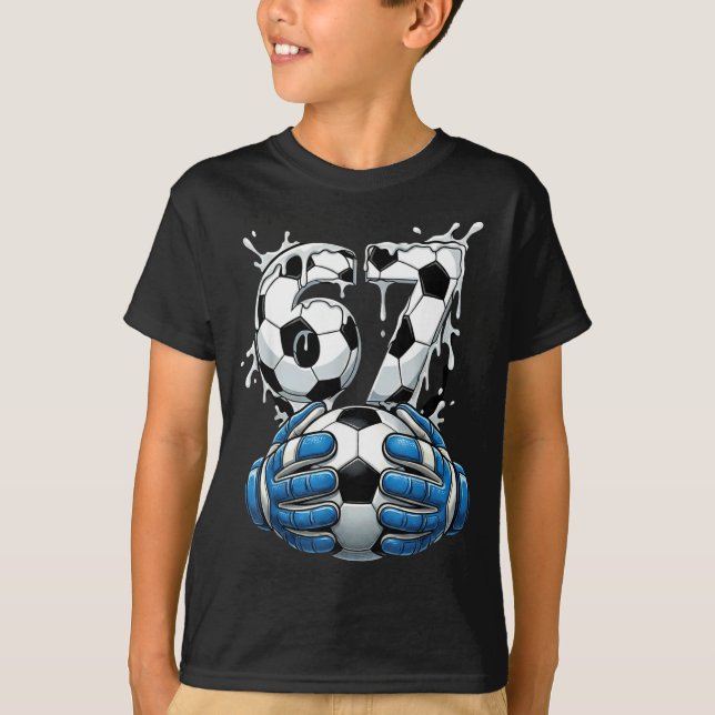 Soccer Drip Number 67 Boys Soccer Goalkeeper 67  T Shirt (Framsida)