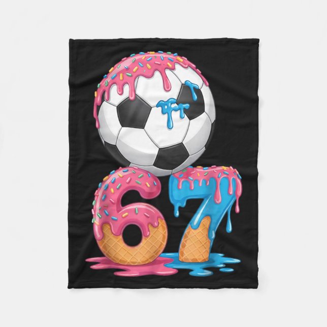 Soccer Drip Number 67 Boys Soccer Player 67  Fleecefilt (Framsidan)