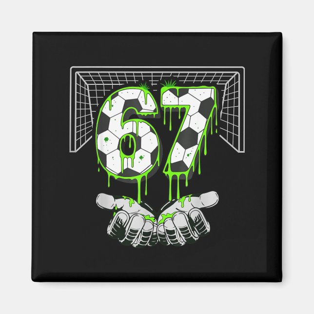 Soccer Drip Number 67 Boys Soccer Player 67 Footba Magnet (Framsidan)