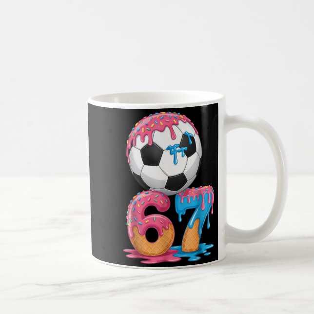 Soccer Drip Number 67 Boys Soccer Player 67  Kaffemugg (Höger)