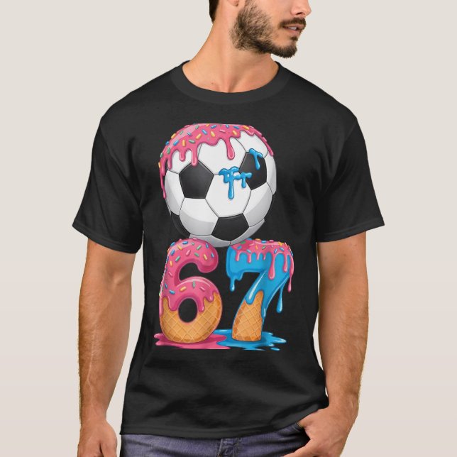 Soccer Drip Number 67 Boys Soccer Player 67  T Shirt (Framsida)