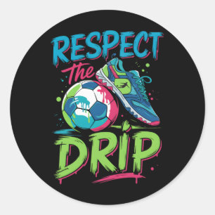 Soccer Drip Smältande Glass Respekt För Drip Pojke Runt Klistermärke