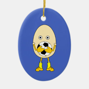 Soccer Egghead Julgransprydnad Keramik