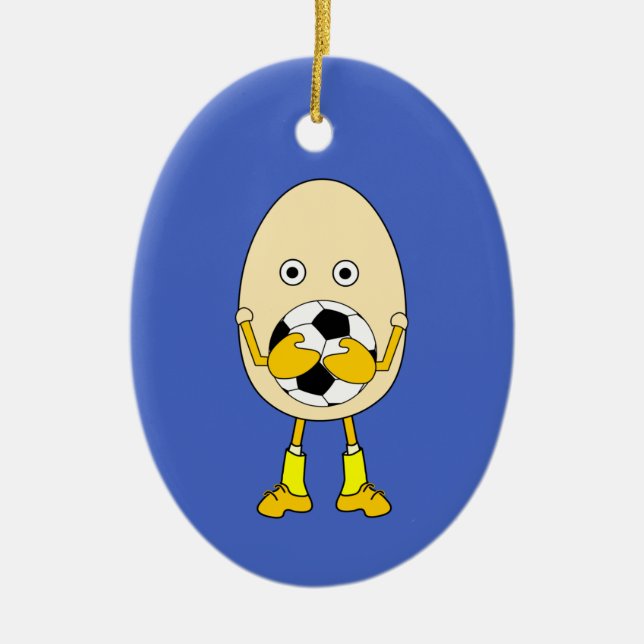 Soccer Egghead Julgransprydnad Keramik (Framsidan)