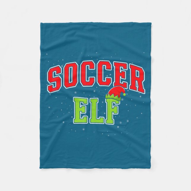 Soccer Elf Christmas Family Matching Group Xmas  Fleecefilt (Framsidan)