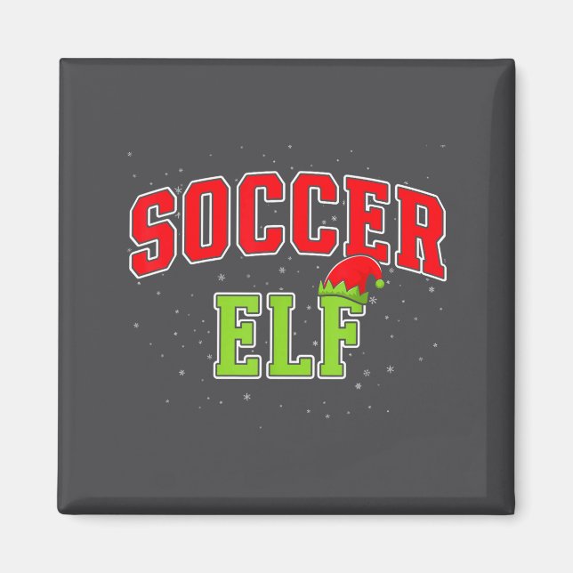 Soccer Elf Christmas Family Matching Group Xmas  Magnet (Framsidan)
