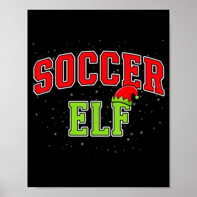 Soccer Elf Christmas Family Matching Group Xmas  Poster (Framsidan)
