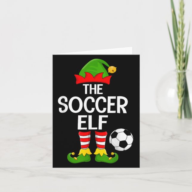 Soccer Elf Julafton Matching Family Elf Squad Chri Kort (Framsida)