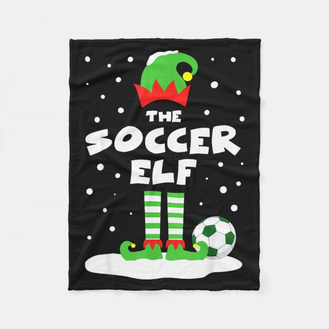 Soccer Elf Matching Group Family Holiday Christmas Fleecefilt (Framsidan)