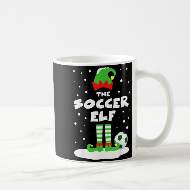 Soccer Elf Matching Group Family Holiday Christmas Kaffemugg (Höger)