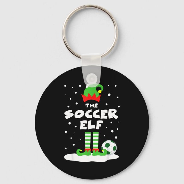 Soccer Elf Matching Group Family Holiday Christmas Nyckelring (Framsida)