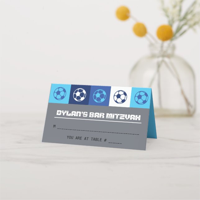 SOCCER-eskort för Bat mitzvah Bord-säten Placeringskort (Framsida)