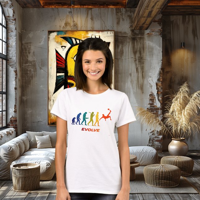 Soccer Evolution Silhouette Bicycle Kick Design T Shirt (Skapare uppladdad)