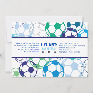 SOCCER FÄRGAD Pub Bat mitzvah inbjudan