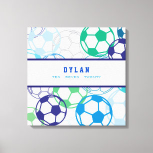 SOCCER FÄRGAD Pub Mitzvah Logga in Memory Board Canvastryck