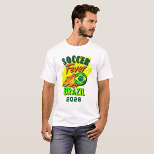 SOCCER Fever 2026 Brasiliens Begränsada utgåva av T Shirt
