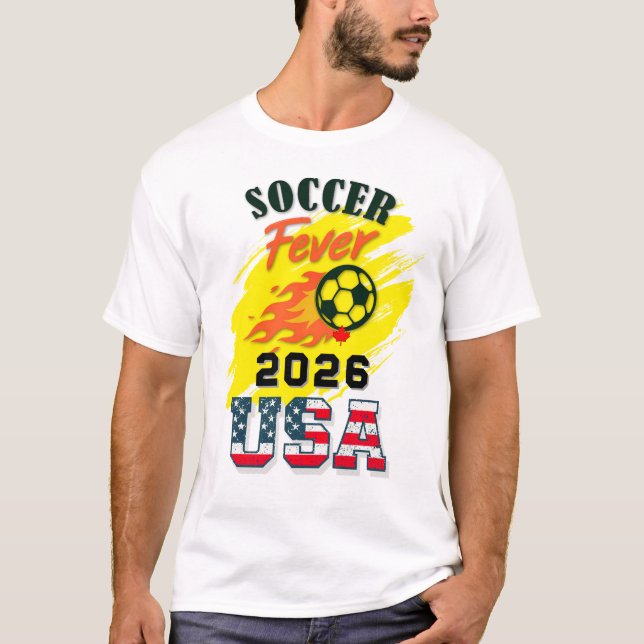 SOCCER Fever 2026 USA Fläkt Gear Begränsad Edition T Shirt (Framsida)