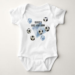 Soccer First Year Down Birthday Party T Shirt