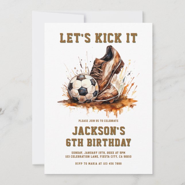 Soccer Football Birthday Invitation Inbjudningar (Framsida)