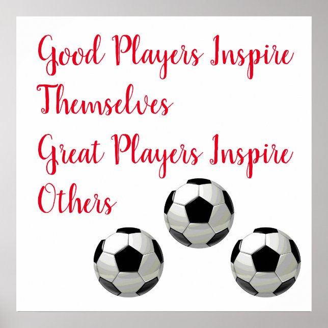 Soccer Football Inspirational Quote Inspire Player Poster (Framsidan)