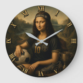 Soccer Funny Mona Lisa Stor Klocka