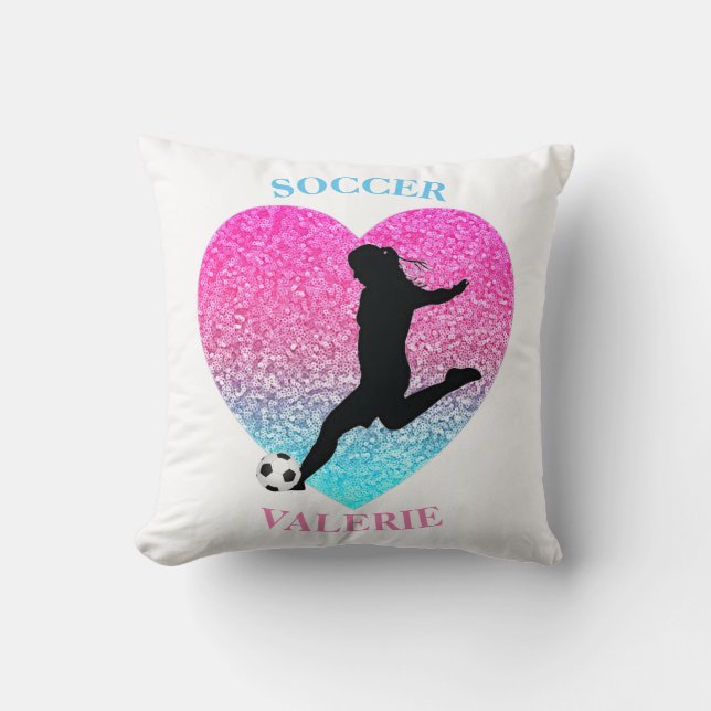 Soccer Girl Dekorativ kudde (Framsida)