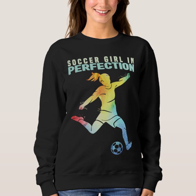 Soccer Girl in Perfection Kids And Women Soccer  1 T Shirt (Framsida)