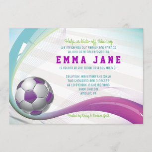 SOCCER GIRL Pub Mitzvah-inbjudan Inbjudningar