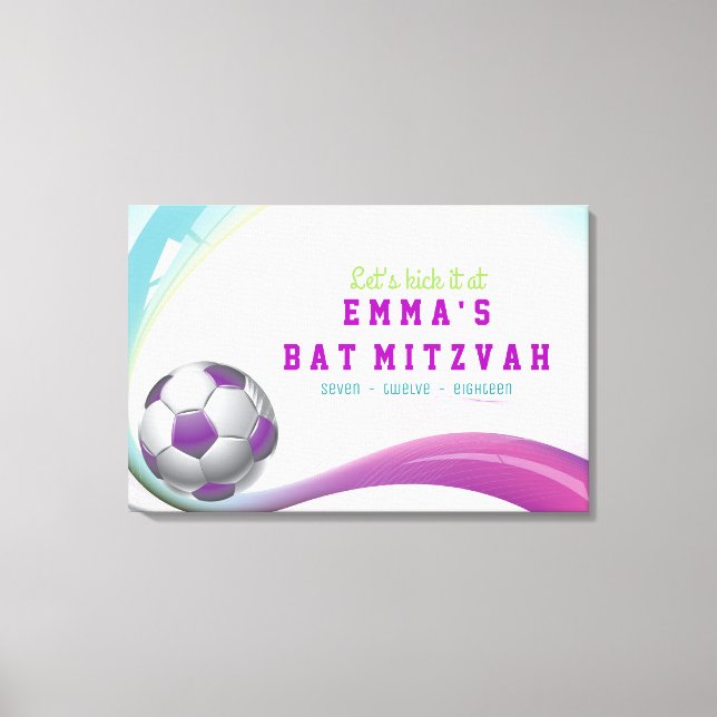 SOCCER GIRL:s Bat mitzvah inloggningsstyrelse Canvastryck (Framsida)
