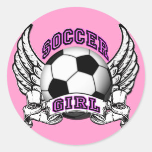 Soccer Girl Tattoo Stickers Runt Klistermärke