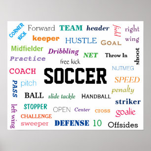 SOCCER Glossary Poster! Motivering! Poster