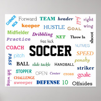 SOCCER Glossary Poster! Motivering! Poster