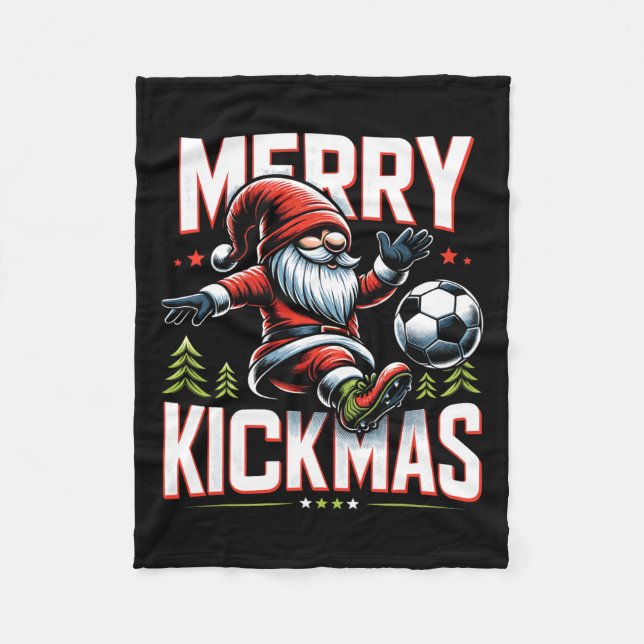 Soccer Gnome Merry Kickmas Fleecefilt (Framsidan)