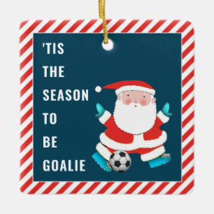 Soccer Goalie Gift Julgransprydnad Keramik